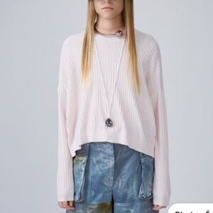 ACNE STUDIOS ISSY RIB PALE PINK TOP - XS